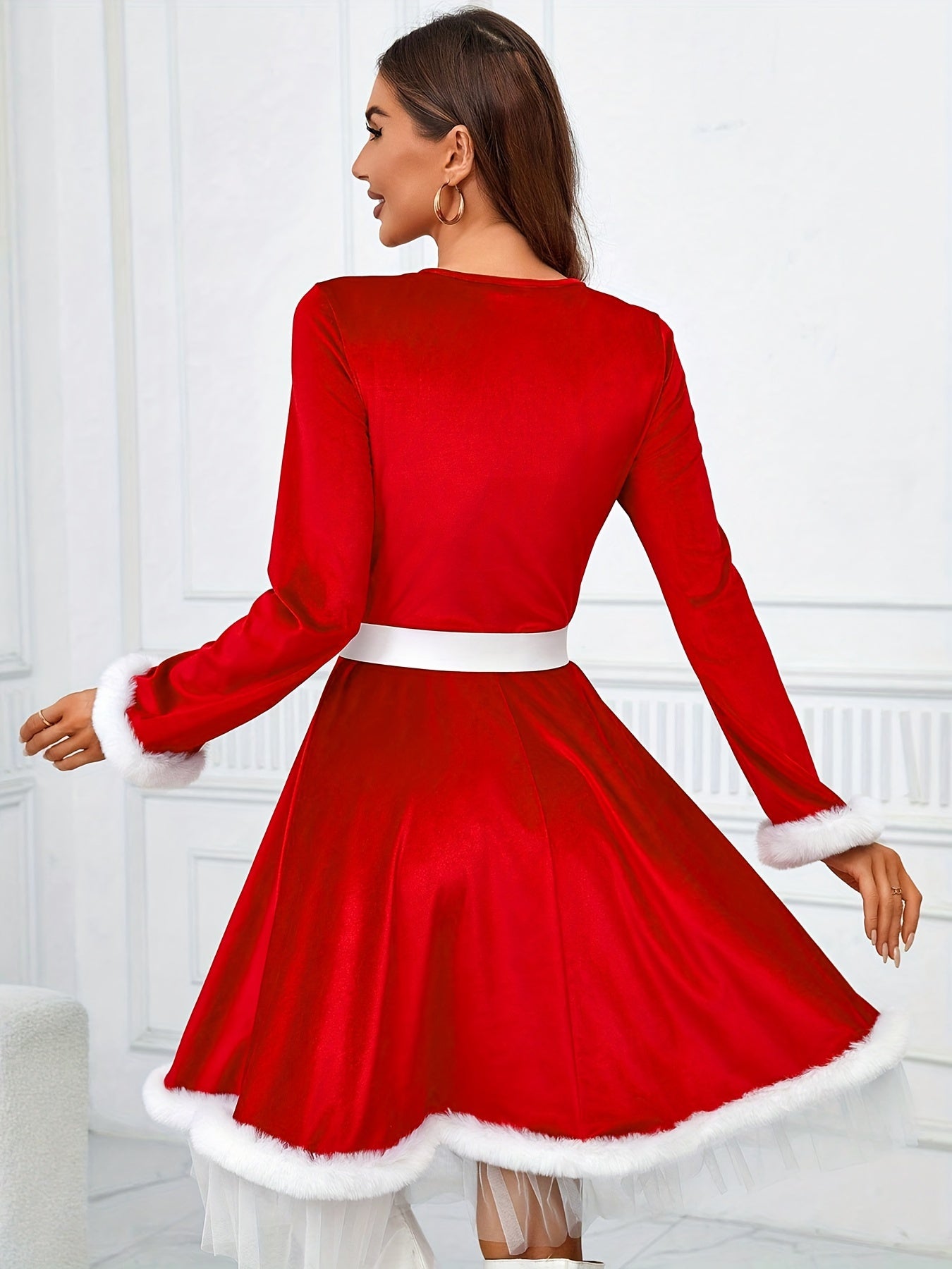 Women's Festive Santa-Inspired Christmas Dress