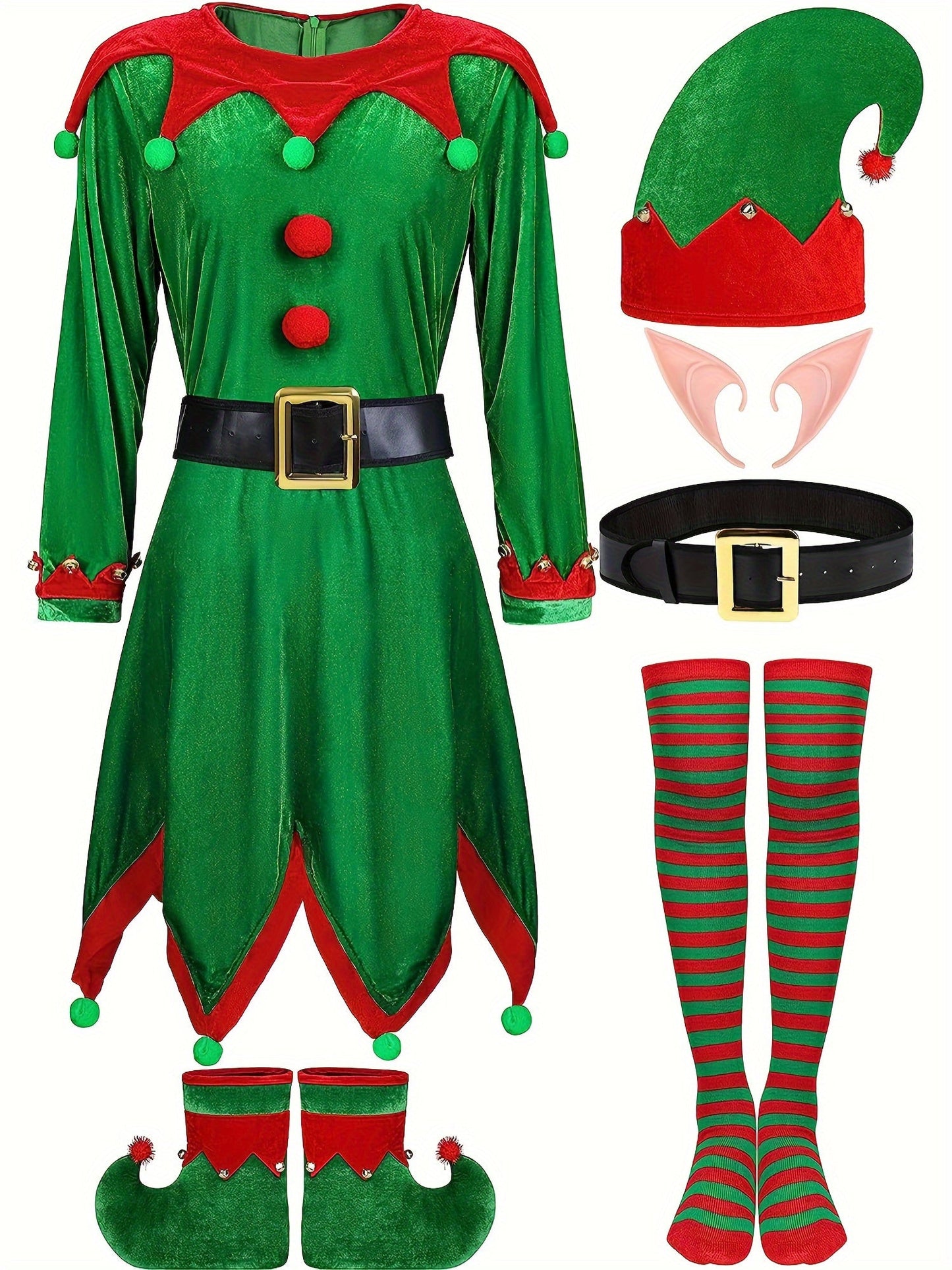 6-Piece Vintage Elf Costume Set