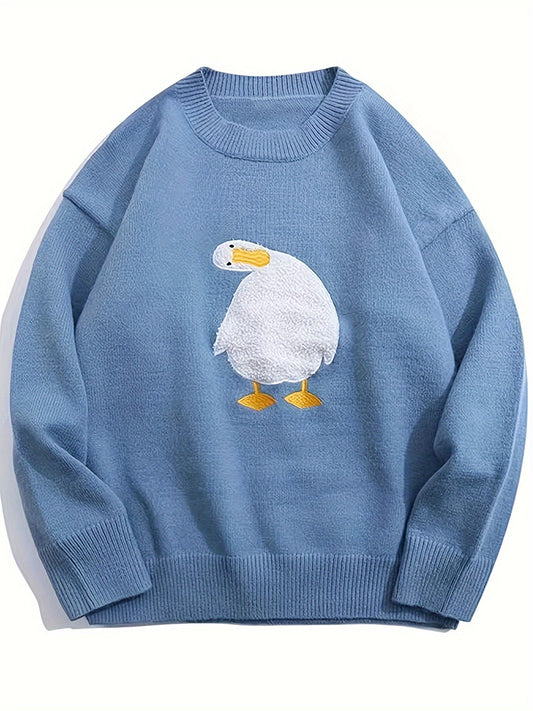 Men’s Loose Fit Cartoon Duck Sweater